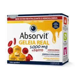 Absorvit Geleia Real + Ferro 1000mg | Energia e Cansaço 20 Ampolas