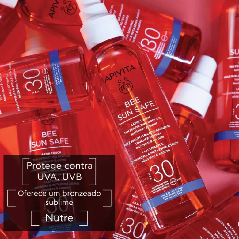 Apivita Bee Sun Óleo Corporal Sublimador de Bronzeado Toque Acetinado FPS30 200ml