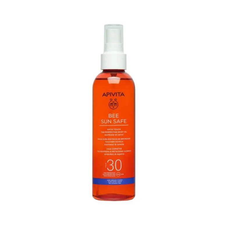 Apivita Bee Sun Óleo Corporal Sublimador de Bronzeado Toque Acetinado FPS30 200ml