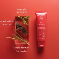 Apivita Bee Sun Safe Creme Defesa Antimanchas & Antienvelhecimento SPF50 Com Cor 50ml