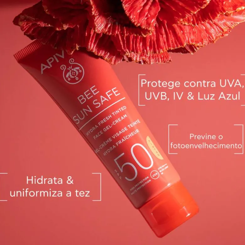 Apivita Bee Sun Safe Gel-Creme Hidra Refrescante SPF50 Com Cor 50ml