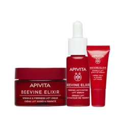 Apivita Beevine Elixir Pack Antirrugas Lifting | Creme Rico + Sérum + Olhos | Pele Seca