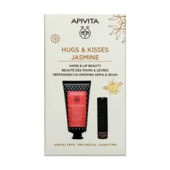 Apivita Coffret Natal Creme Mãos Jasmim & Stick Labial Groselha Preta | Presente Amigo Secreto