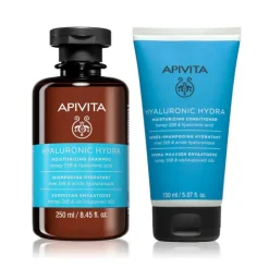 Apivita Hyaluronic Hydra Pack Champô 250ml + Condicionador 150ml | Limpa Suavemente o Cabelo e o Couro Cabeludo