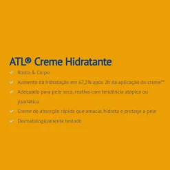 ATL Creme Hidratante Rosto & Corpo 100g | Hidratação Intensa Peles Sensíveis