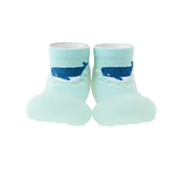 Attipas Summer Whale Blue Sapato Bebé AQUA-X Barefoot T21.5 | Secagem rápida ideais para praia e verão