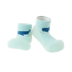 Attipas Summer Whale Blue Sapato Bebé AQUA-X Barefoot T21.5 | Secagem rápida ideais para praia e verão
