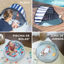 Babymoov Aquani Tenda de Praia 3 em 1 |Proteção Solar UPF 50+ | Mosquiteira | Transforma-se em Piscina