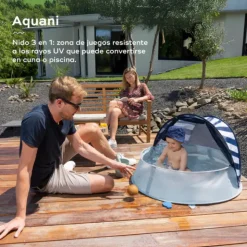 Babymoov Aquani Tenda de Praia 3 em 1 |Proteção Solar UPF 50+ | Mosquiteira | Transforma-se em Piscina