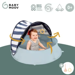 Babymoov Aquani Tenda de Praia 3 em 1 |Proteção Solar UPF 50+ | Mosquiteira | Transforma-se em Piscina