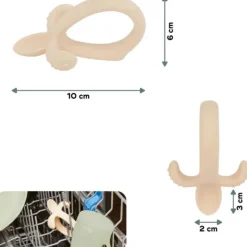 BabyMoov Colher de Dentição Bege Silicone 4M+ | Mordedor e Colher Ergonómica Bebé
