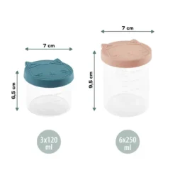 Babymoov Isy Bowls Recipientes Vidro 6x250ml + 3x120ml | Conservar e Transportar Refeições do Bebé