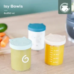 Babymoov Isy Bowls Recipientes Vidro 6x250ml + 3x120ml | Conservar e Transportar Refeições do Bebé