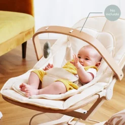 Babymoov Swoon Flow Espreguiçadeira Baloiço Evolutiva | Nascimento aos 18kg | Madeira FSC