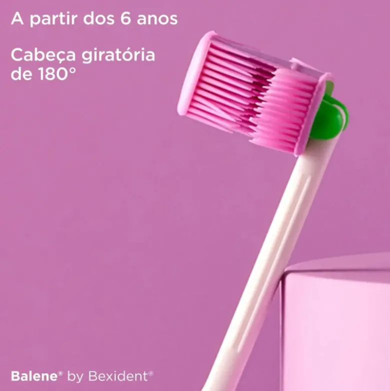 Balene by Bexident Junior Escova Infantil Lilás +6 Anos Design Ergonómico e Cerdas Suaves