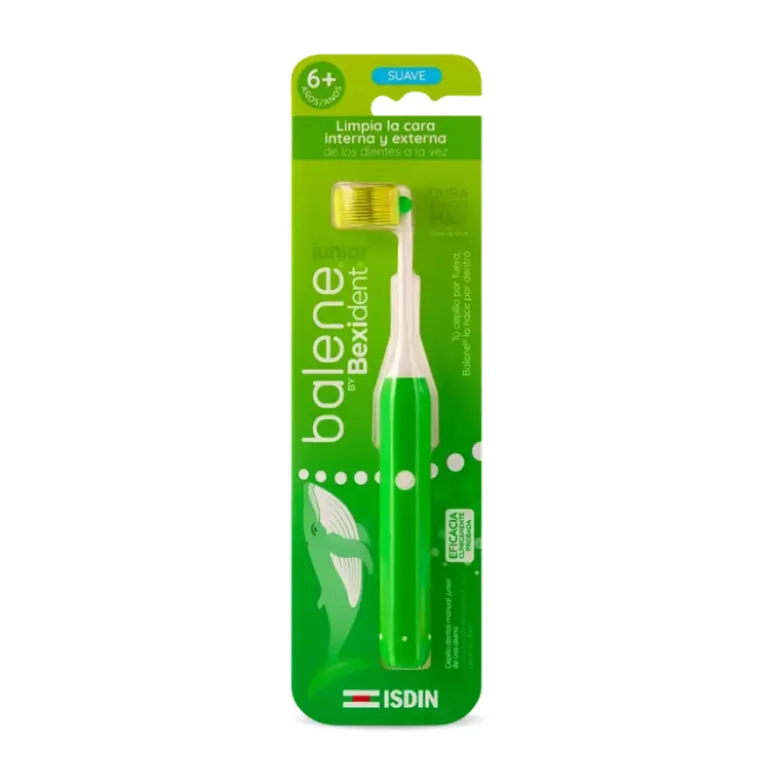 Balene by Bexident Junior Escova Infantil Verde +6 Anos Design Ergonómico e Cerdas Suaves