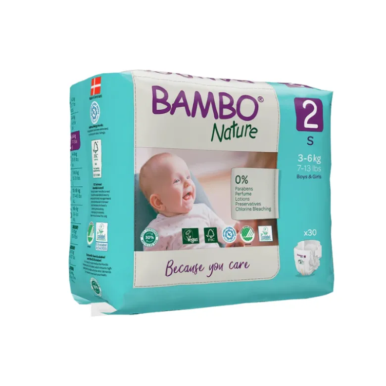 Bambo Nature Fraldas 2 (3-6 kg) 30 Unidades