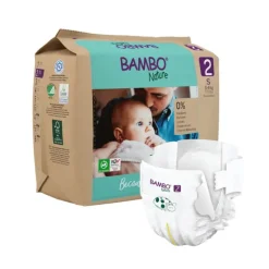 Bambo Nature Fraldas T2 S 3-6kg Paper Bag | 6x30 Unidades 180 fraldas
