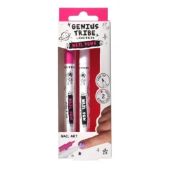 Beter Genius Tribe Marcadores para Unhas | 2 Cores Rosa e Branco | Fácil Nail Art