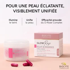 BIOCYTE Suplemento Glow Rose 60 Cápsulas | Pele Radiante e Tom Uniforme