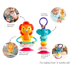 Bumbo Roca com Ventosa Gwen a Girafa 3m+ | Estimulação Sensorial | Livre de BPA