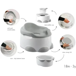 Bumbo StepN'Potty Bacio 3 em 1 Taupe +18m | Bacio, Redutor e Step | Desfralde Completo