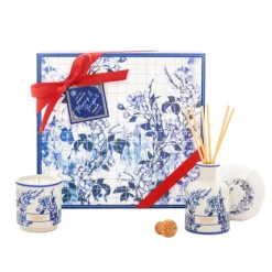 Castelbel Coffret Gold & Blue Natal 2025 | Sabonete, Vela e Difusor em Porcelana