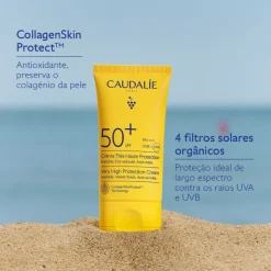 Caudalie Vinosun Creme Solar FPS50+ Rosto 50ml | Proteção Muito Elevada UVA/UVB