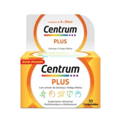 Centrum Plus Ginseng & Ginkgo 30 Comprimidos | Energia, Foco e Vitalidade para Adultos
