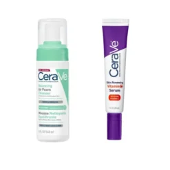 CeraVe Pack Air Foam Limpeza 148ml + Sérum Vitamina C 30ml | Pele Luminosa