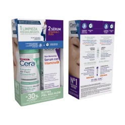 CeraVe Pack Air Foam Limpeza 148ml + Sérum Vitamina C 30ml | Pele Luminosa