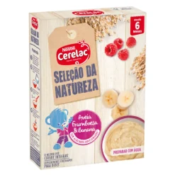 Cerelac Papa Láctea Aveia Framboesa Banana +6 Meses | Preparação com Água