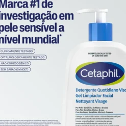 Cetaphil Gel de Limpeza Facial 473ml | Para Pele Sensível, Mista a Oleosa | Remove 94% Poluição