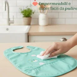 Chicco Babetes Tecido Impermeável 6M+ Azul 2un | Bolso Migalhas