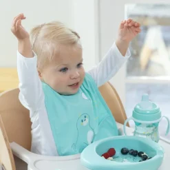 Chicco Babetes Tecido Impermeável 6M+ Azul 2un | Bolso Migalhas