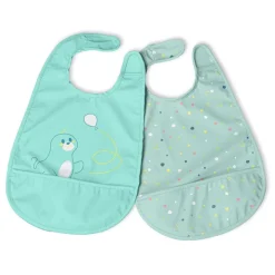 Chicco Babetes Tecido Impermeável 6M+ Azul 2un | Bolso Migalhas