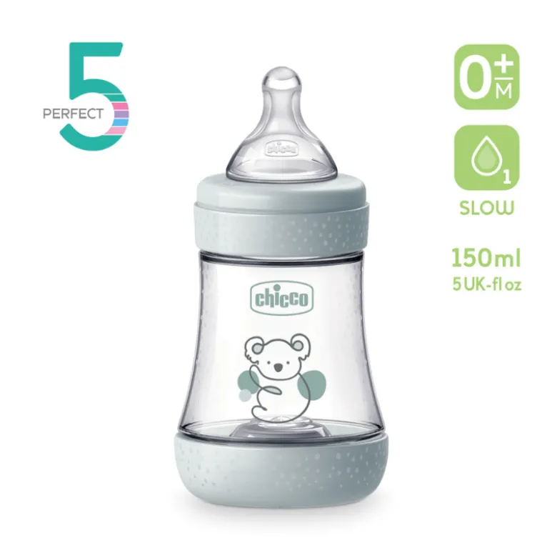 Chicco Biberão Perfect 5 150ml Neutro +0M | Fluxo Lento +0M Anticólicas