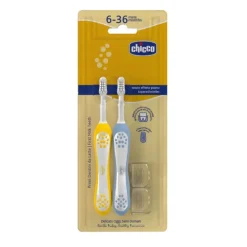 Chicco Escovas Primeiros Dentes Azul e Amarelo 6-36M
