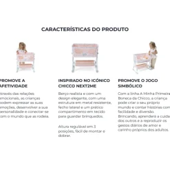 Chicco Next2Me Berço de Brincar | Altura Ajustável e Modo Baloiço