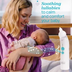 Chicco PhysioClean Aspirador Nasal Elétrico 0m+ | 3 Níveis de Sucção com Melodias