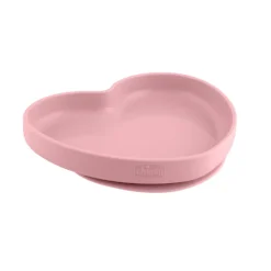 Chicco Prato Coração Silicone com Ventosa Rosa 9M+ | Apto para micro-ondas e máquina de lavar loiça