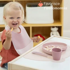 Chicco Prato Coração Silicone com Ventosa Rosa 9M+ | Apto para micro-ondas e máquina de lavar loiça