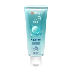 Control AquaFeel Gel Lubrificante Íntimo 80ml | Com Ácido Hialurónico | 99% Natural | Compatível com Preservativos