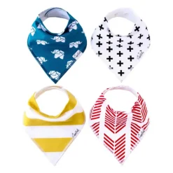 Copper Pearl Bandana Bib Set Indie | Pack 4 Babetes Algodão 3-36 Meses