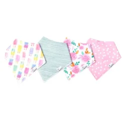 Copper Pearl Bandana Bib Set Summer | Pack 4 Babetes Algodão 3-36 Meses