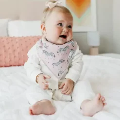 Copper Pearl Bandana Bib Set Zella | Pack 4 Babetes Algodão 3-36 Meses