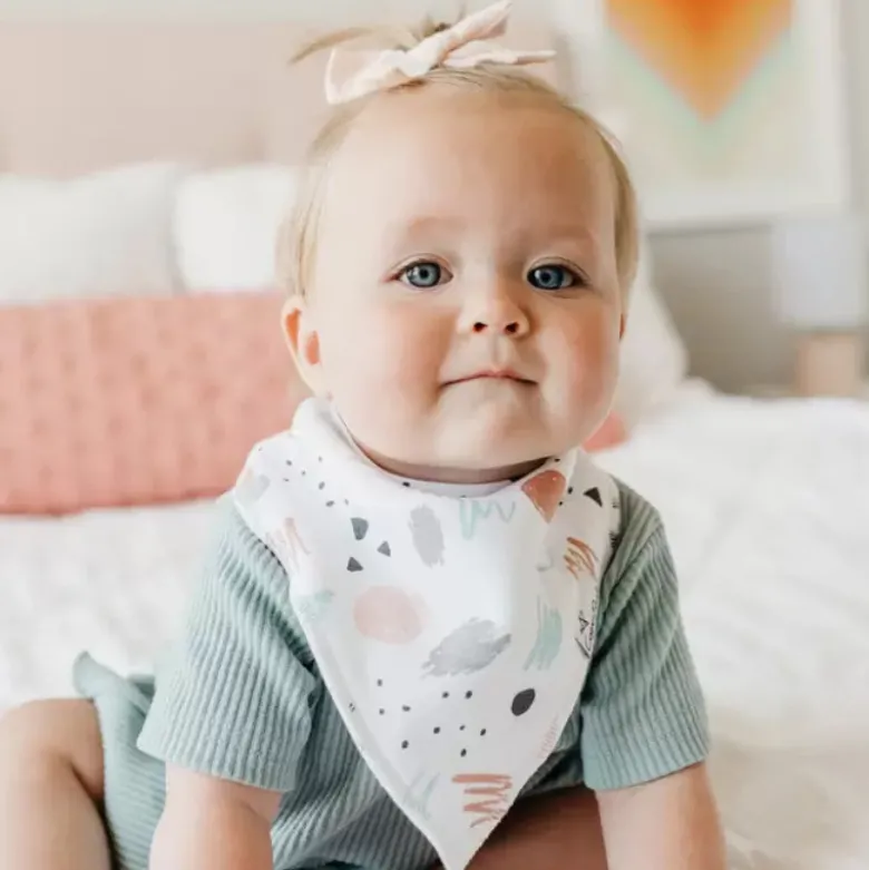 Copper Pearl Bandana Bib Set Zella | Pack 4 Babetes Algodão 3-36 Meses