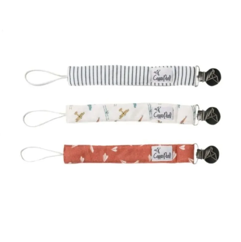 Copper Pearl Clipes para Chupeta Padrão Ace | Set de 3 Clipes para Prender na Chupeta
