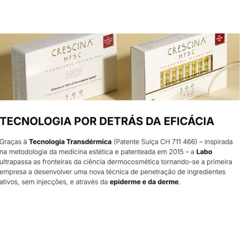 Crescina Transdermic HFSC Tratamento Completo 500 Homem| Ampolas 20x3,5ml + Champô Antiqueda