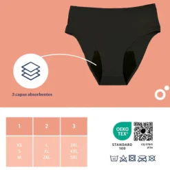 Doomoo Cueca N.3 (3XL-5XL) Pós-Parto/Menstrual Flowly | Absorvente Reutilizável | 12h Proteção